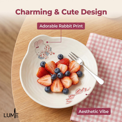 Pink bow rabbit plate