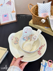 Pink bow rabbit plate