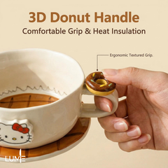 KT coffee cups and saucers