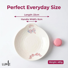 Pink bow rabbit plate